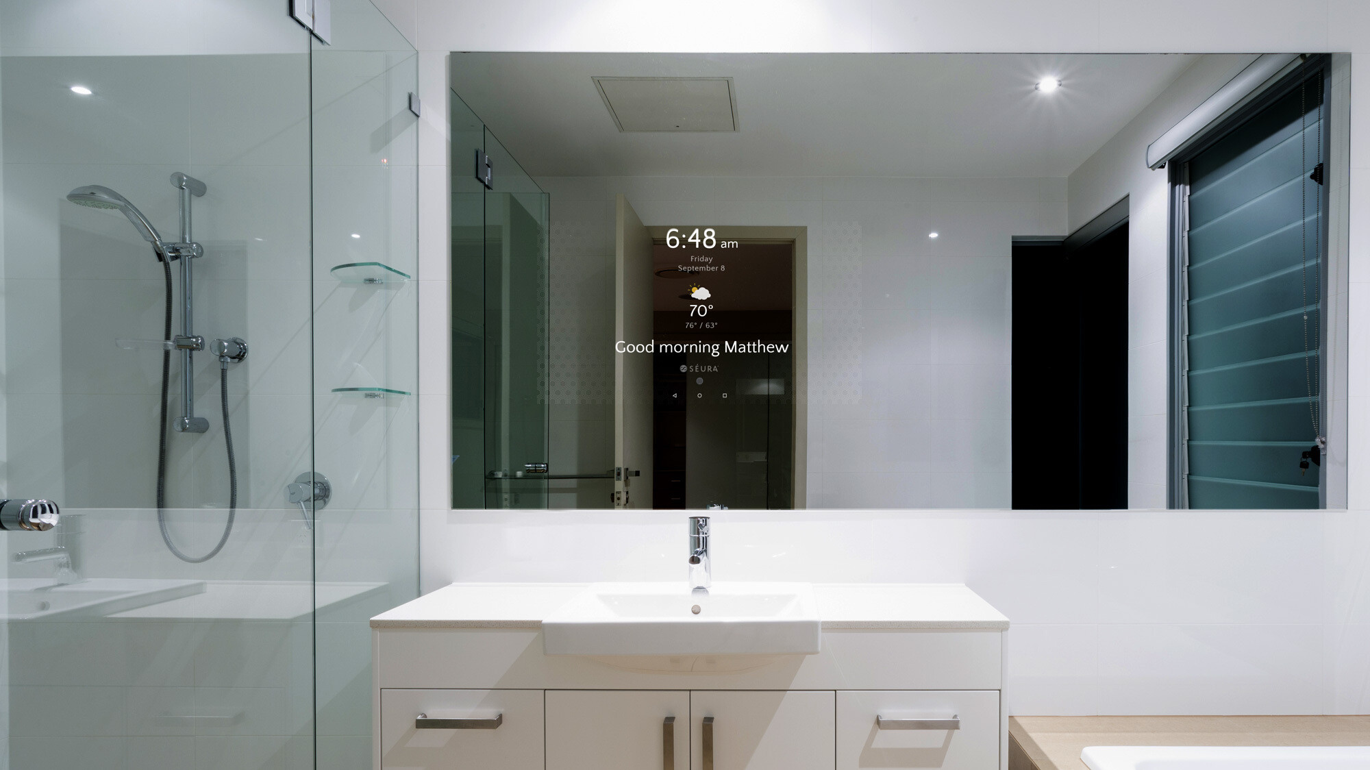 Large Vanity Mirror in Modern Bathroom