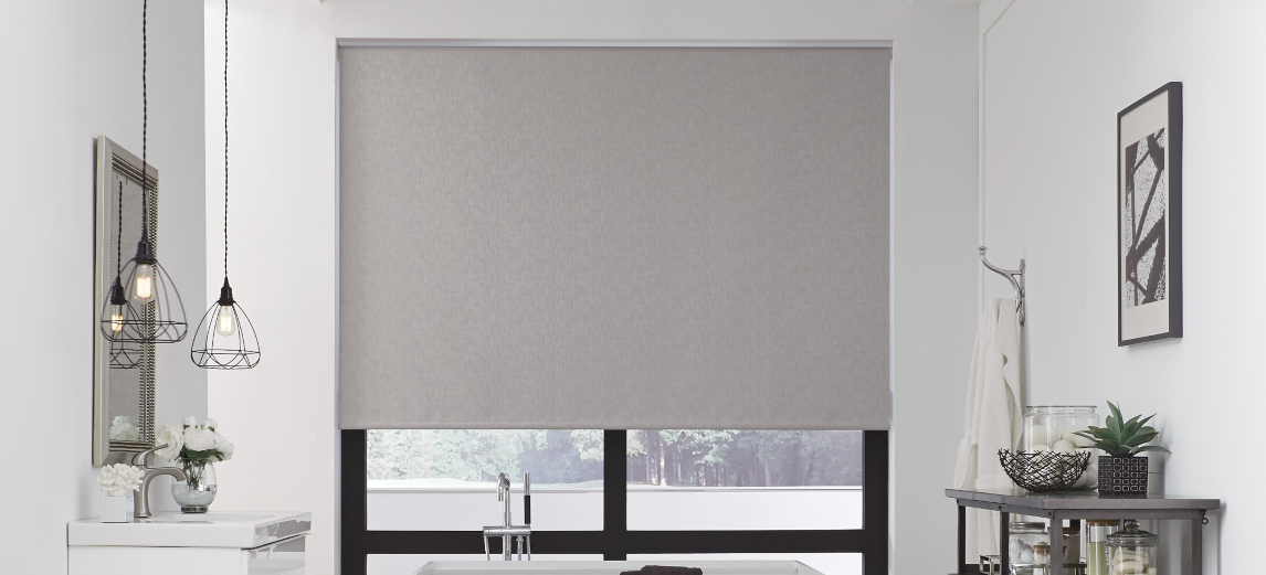 Indoor Light Grey Motorized Premium Roller Shades