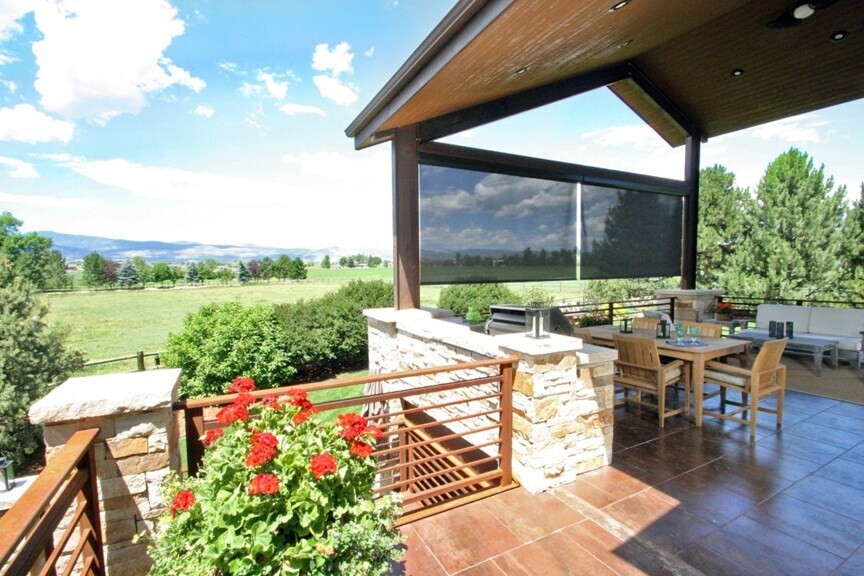 Progressive Screens On Open Wood & Stone Deck Overlooking Countryside