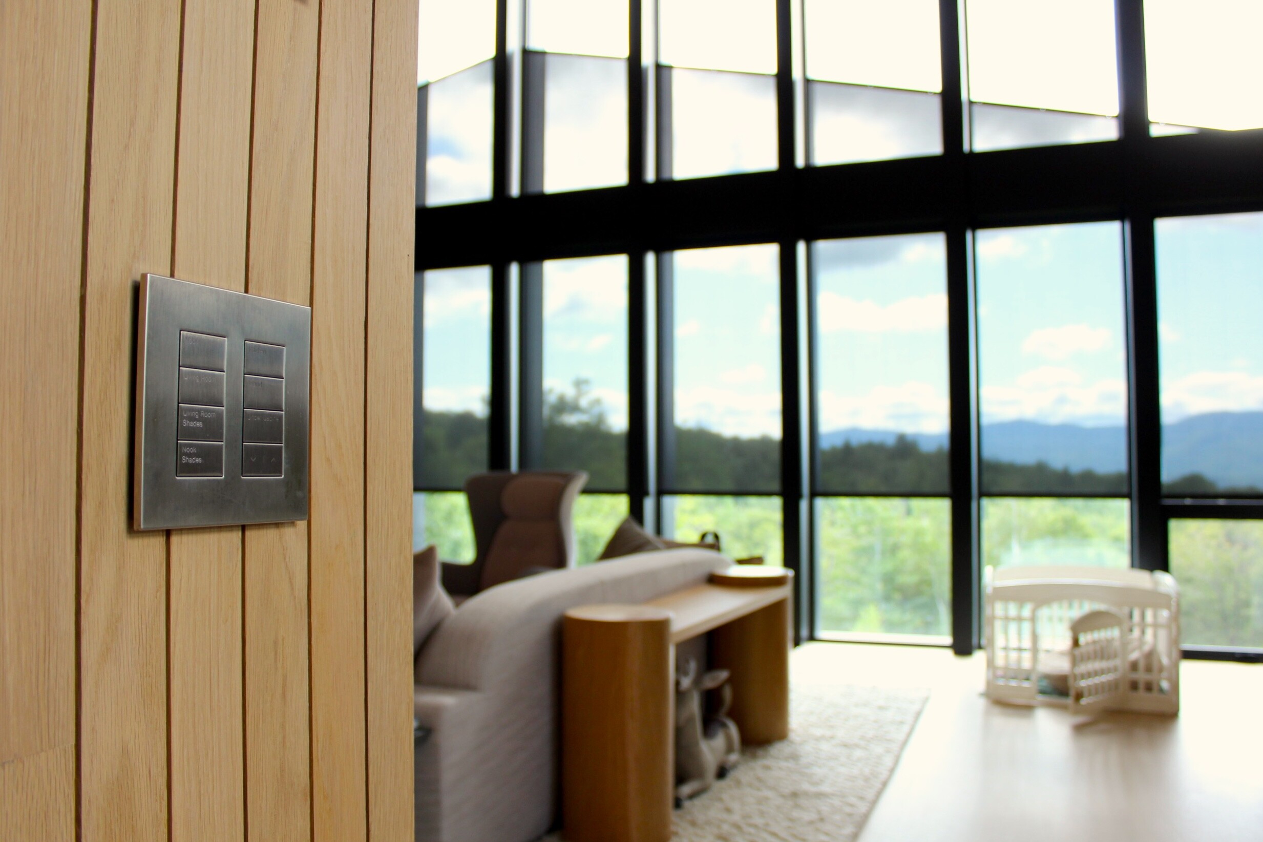 Stowe Residence with Custom Shades and Keypad Control