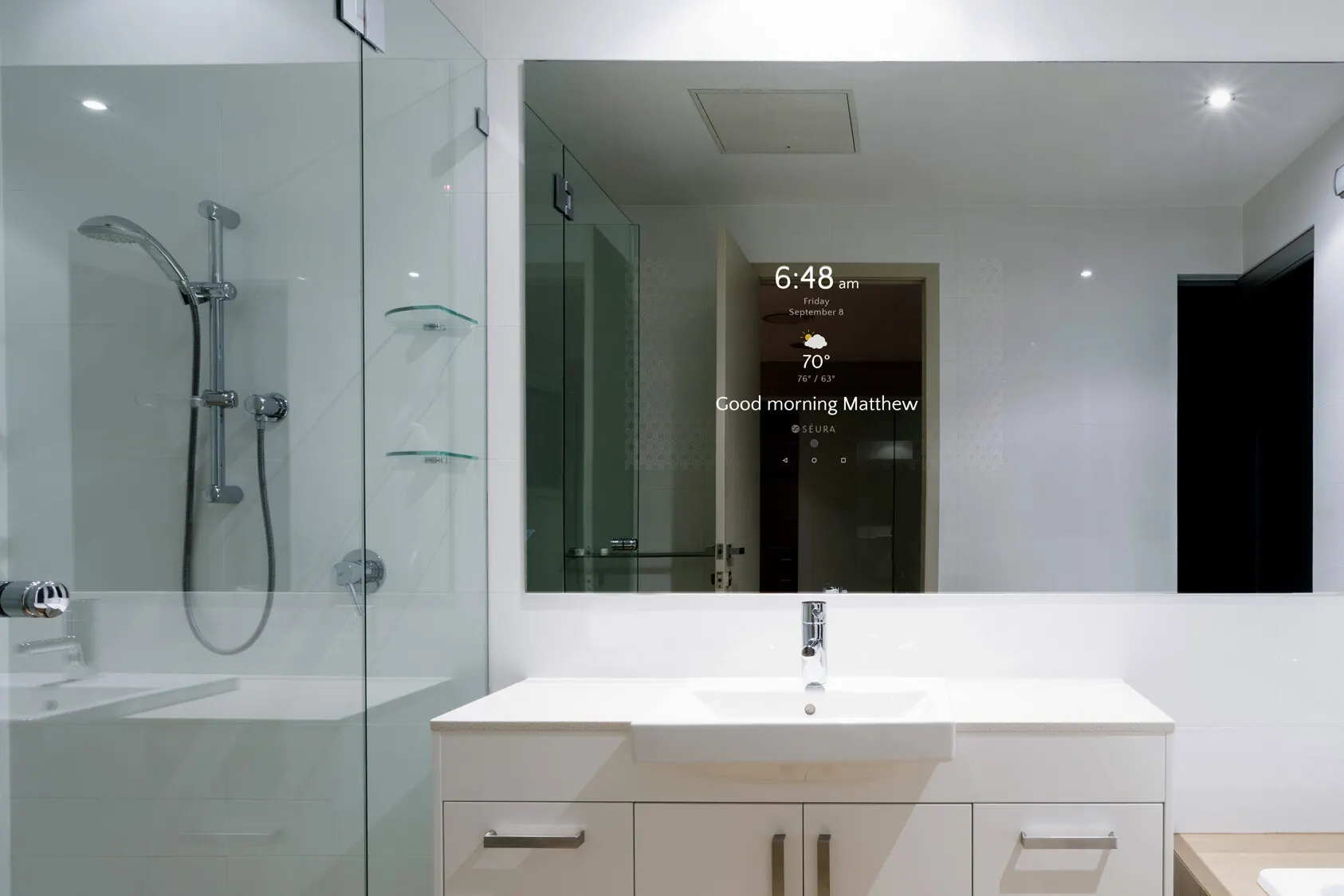 Large Vanity Mirror in Modern Bathroom